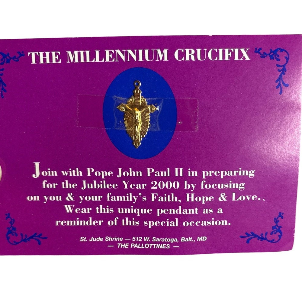 Millennium Crucifix Pendant Pope John Paul II‎ Jubilee Year 2000 St Jude Shrine